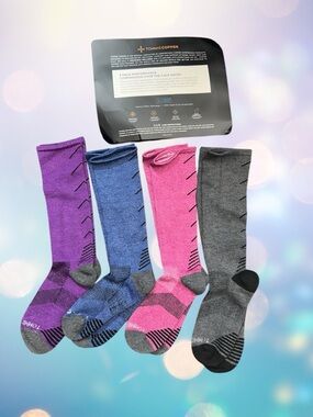 Tommie Copper Compression Socks Women 4 Pack Knee High Circulation Travel 7-9.5